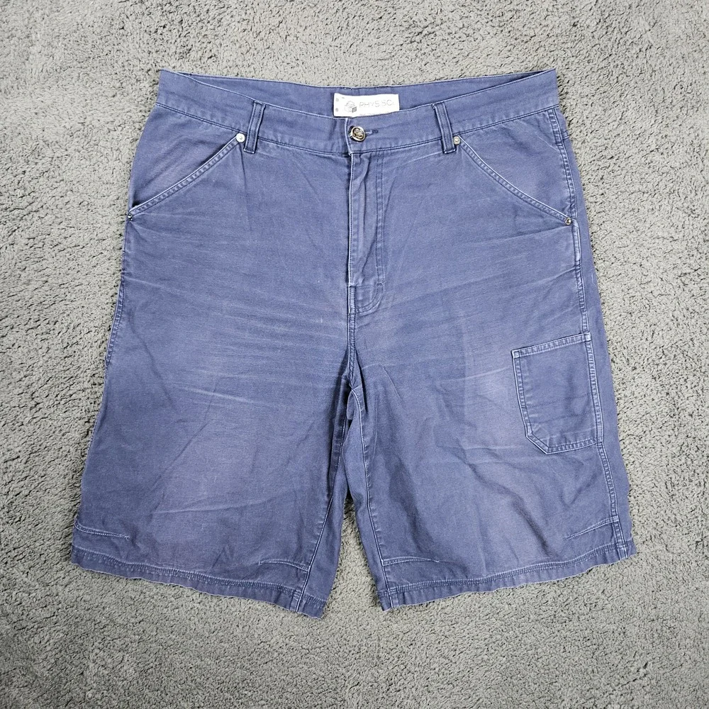 Phys.Sci Shorts Men 38 Blue Carpenter Relaxed Fit Loose Baggy Skater Vintage Y2K